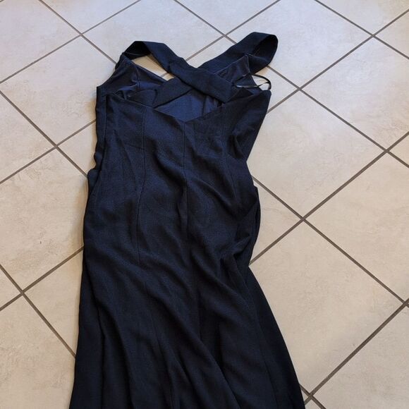 NWT Dessy Collection Dress Criss Cross Back Trumpet Gown Navy Blue 16 - Picture 10 of 12